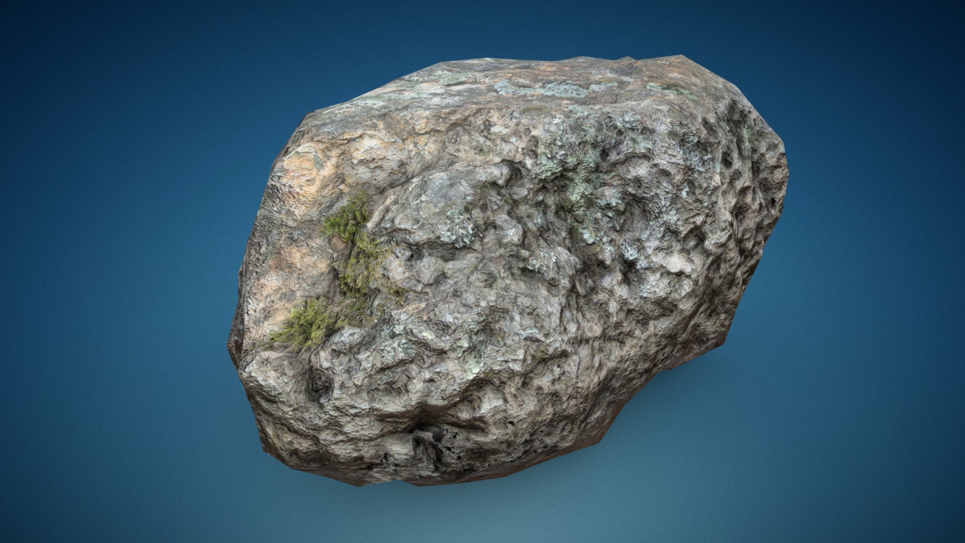 3D model ROCK 003 - This is a 3D model of the ROCK 003. The 3D model is about a rock with a dark green substance.