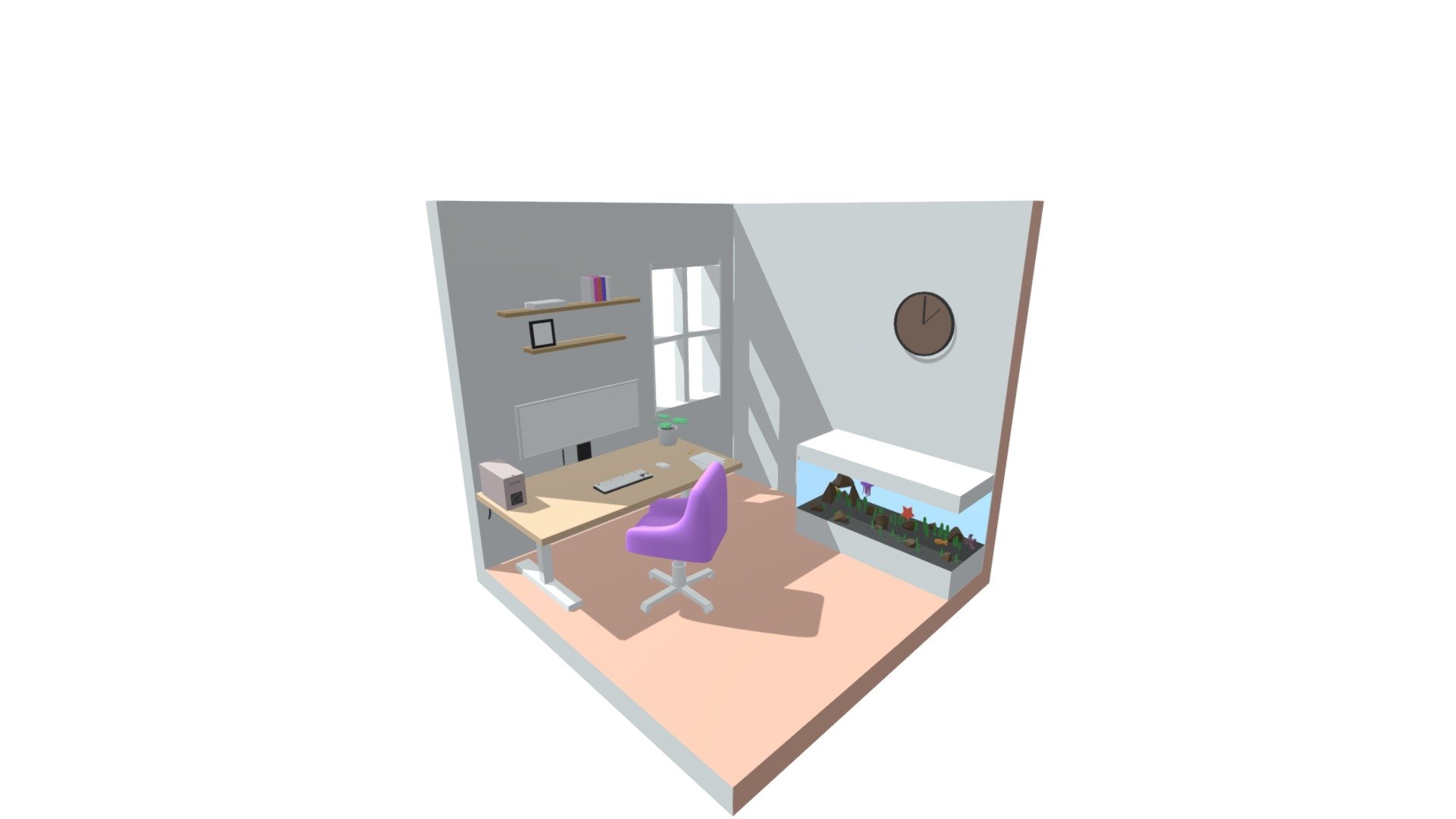 low poly bedroom - Download Free 3D model by Yasine (@Yasine-Ben ...