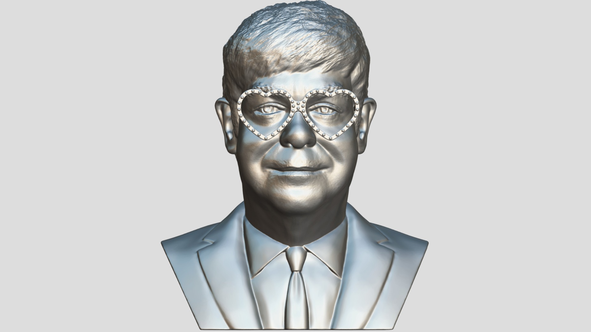 3D model Elton John bust for 3D printing
