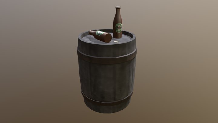Beer Barrel Botle 3D Model