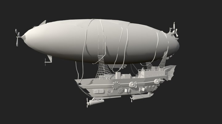 Steampunk Airship 3D Model
