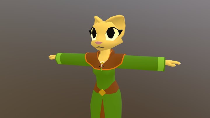 Katia Managan Wizzard Robe Low Poly WIP 3D Model