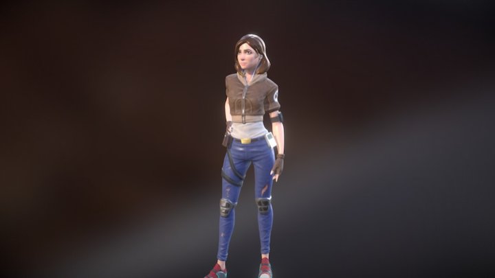 PBR Girl Game Character 3D Model