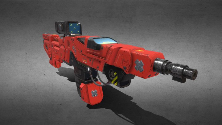 Sci Fi Rifle Red Dragon 3D Model