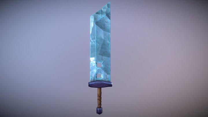 Low Poly Ice Sword 3D Model