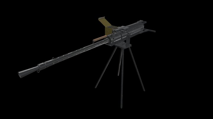 KPV MACHINE GUN . Game ready . 3D Model