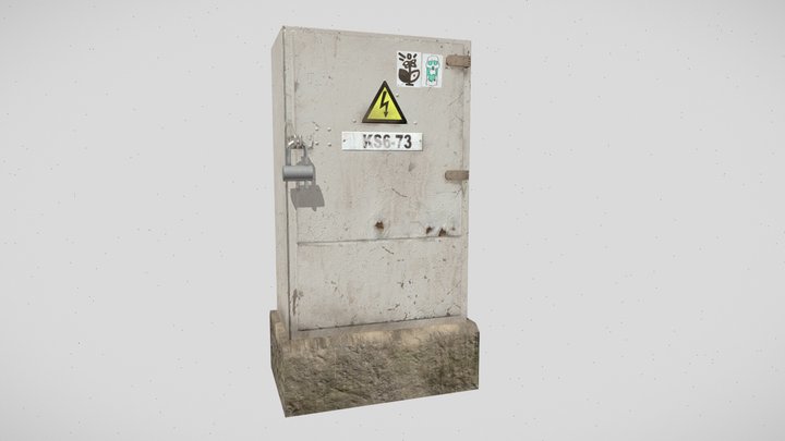 LowPoly electric meter box,2 3D Model