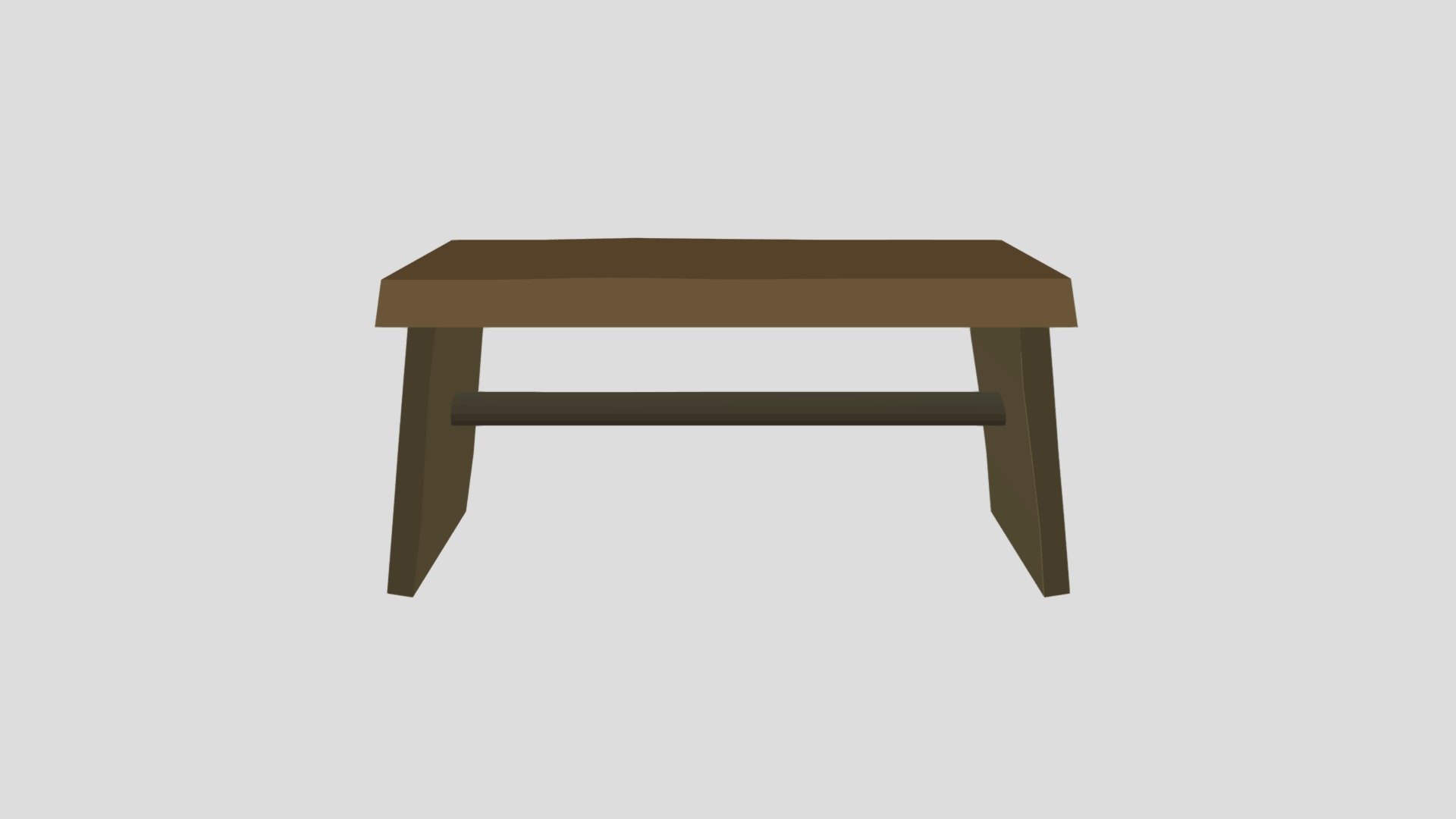 LowPoly medieval small bench