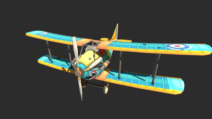 Dylan Boddaert - Game Art 1: Flying Circus Plane 3D Model