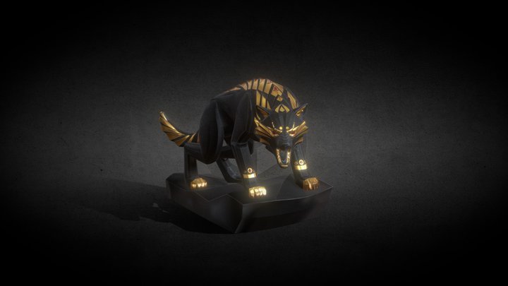 Wolf Statue 3D Model