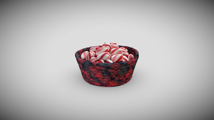Candy bowl peppermints 3D Model