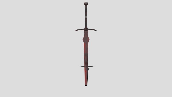 Medieval Sword (Bloody) 3D Model