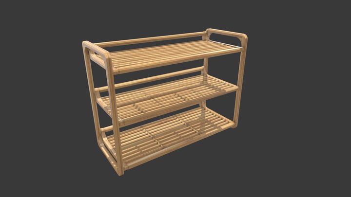 Полка для обуви из бамбука. – Free 3D Model STL