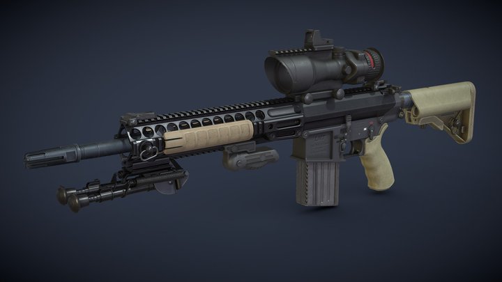 British Army Sharpshooter Rifle 3D Model