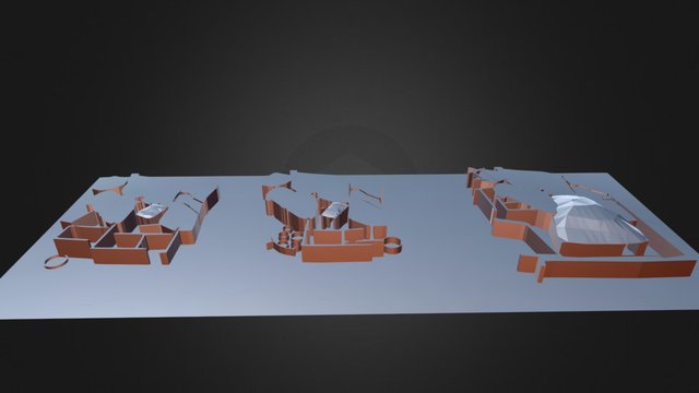 Satet temple; Old Kingdom phases 3D Model