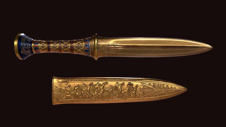 Ancient Egyptian sword with its sheath 3D Model