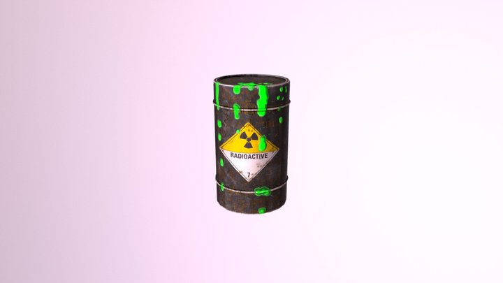 Radioactive Metal Barrel 3D Model