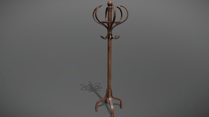 Antique Coat Rack 3D Model