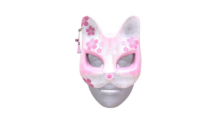 Sakura Kitsune Mask 3D Model