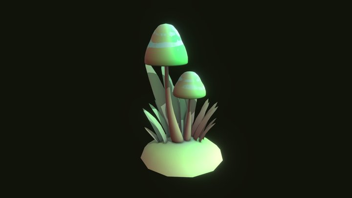 Magic mushrooms texture 3D Model