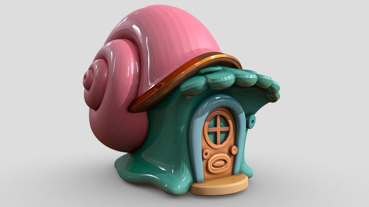 Snail Shell House – Stylized 3D Fantasy Home 3D Model