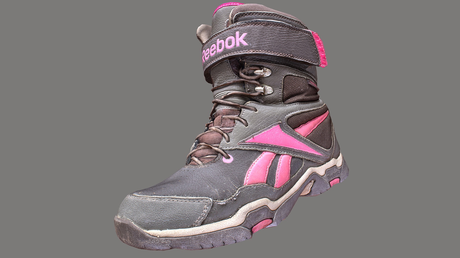 3D model Boot low poly - This is a 3D model of the Boot low poly. The 3D model is about a pair of black and pink shoes.