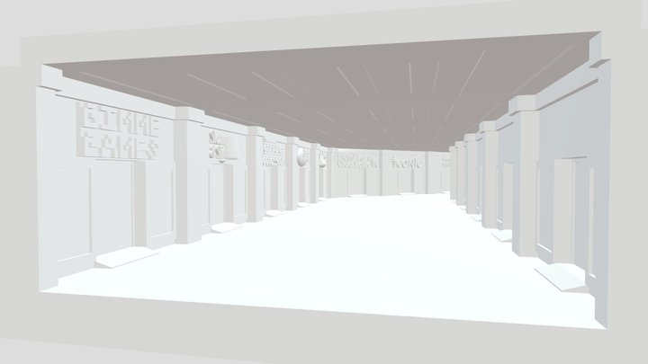 Car Ride - Mall Environment 3D Model