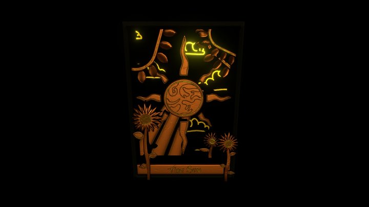 Tarot card - The Sun 3D Model