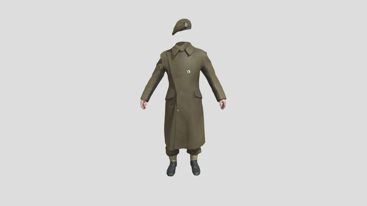 test soldier coat from carlo 3D Model