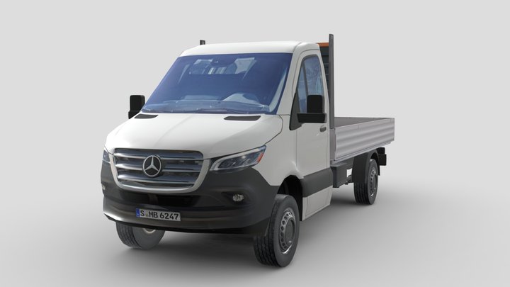 Mercedes Sprinter 2020 Pickup drop side L2 truck 3D Model