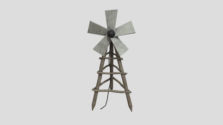 Old Wooden Windmill 3D Model
