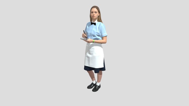 Young waitress with notepad