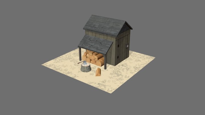 Pot Farm : Wooden Hut 3D Model