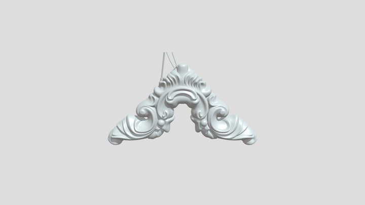 Ornate triangular decorative piece 3D Model