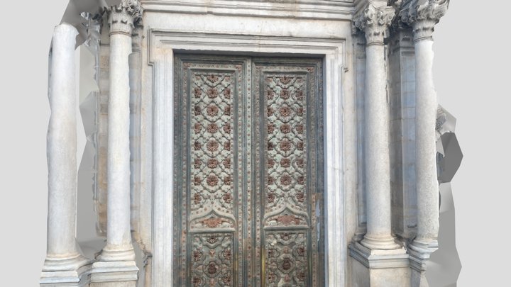 Medieval Church Gate Doors 3D Model