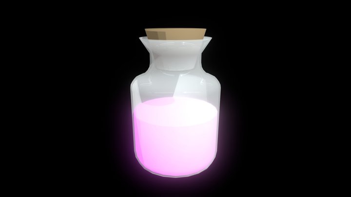flesje met magische verf 3D Model