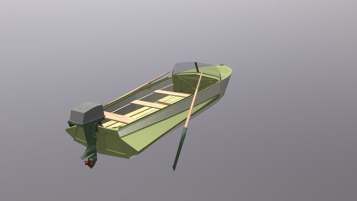 Powerboat, rowing boat 3D Model