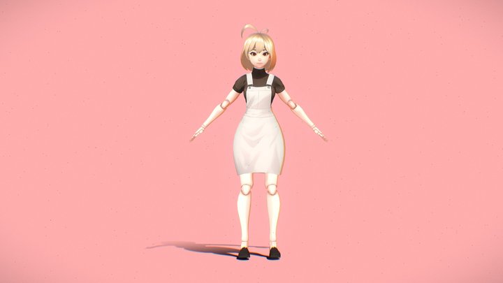 Doll Ramen Clothing, Rig and NPR Shaders 3D Model