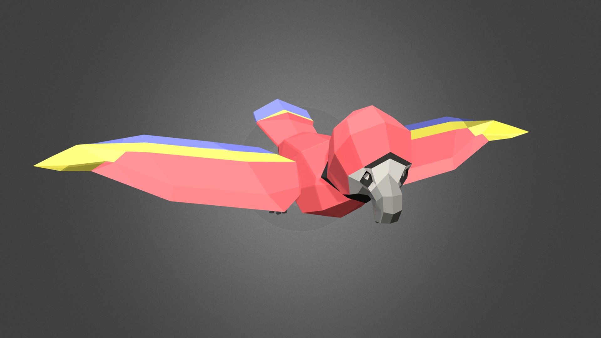 Low poly flying parrot (4 pieces)