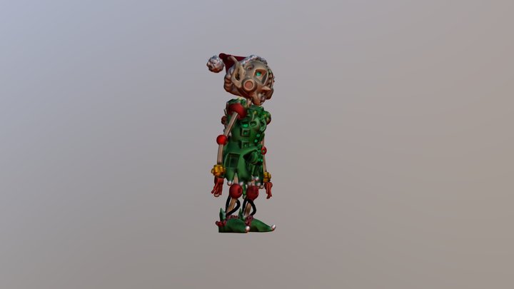 Animated Christmas Android Elf 3D Model