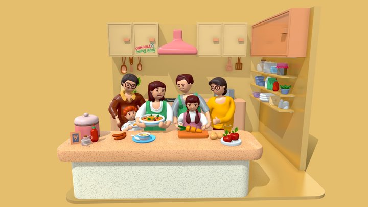 Com nha hung khoi 3D Model