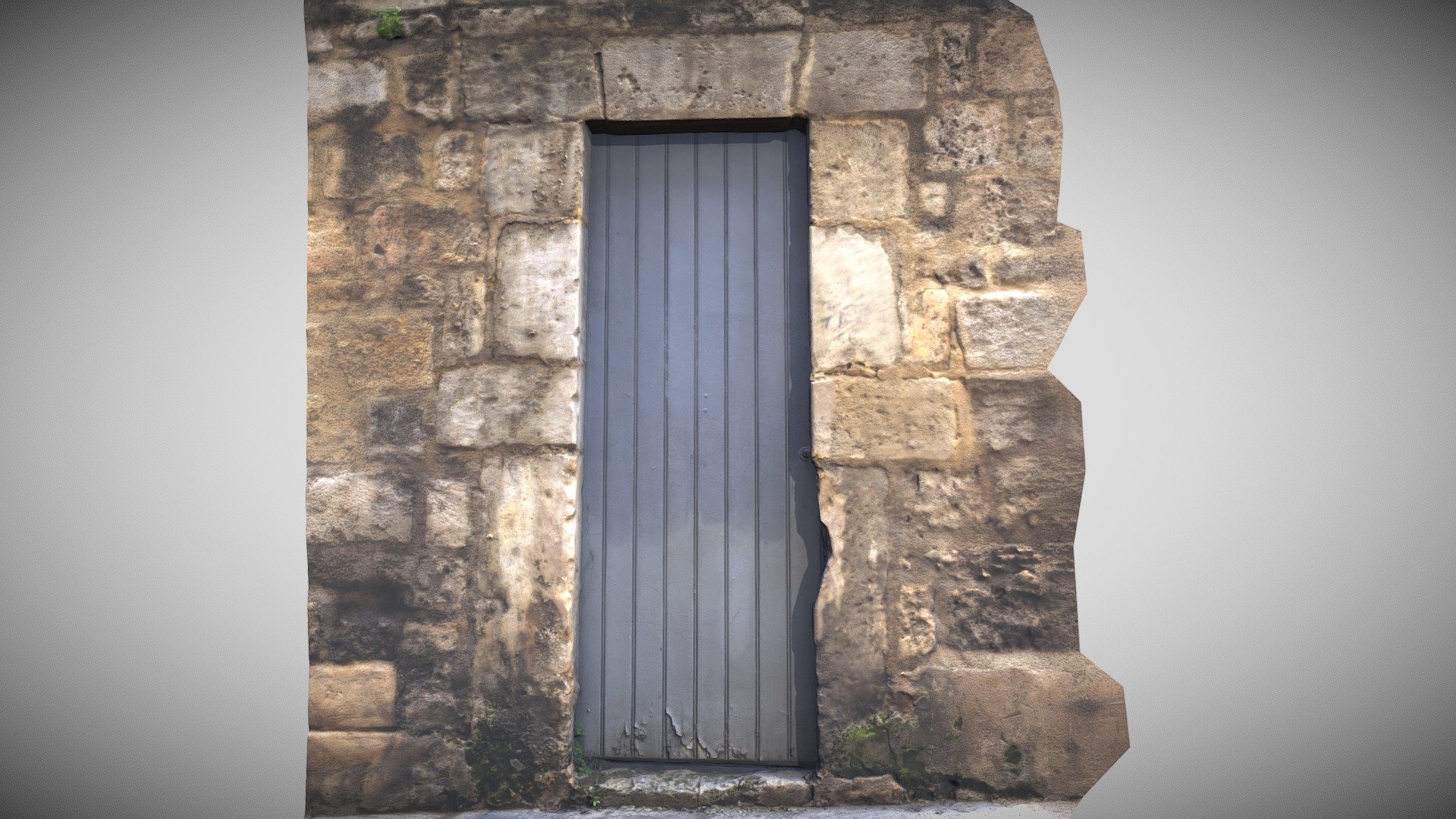 Grey door with part of wall — Sketchfab embed 3D viewer