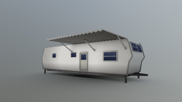 Low poly stylized Mobile home 3D Model