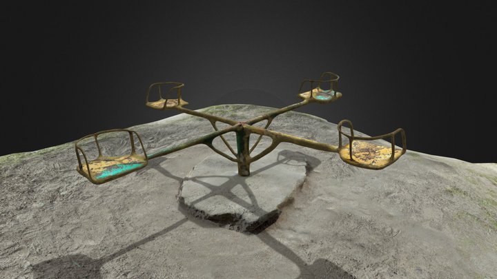 Сhildren's swing on Kyiv playground 3D Model