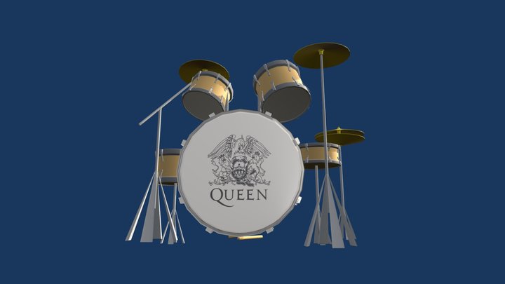 Simple Queen Drum Set 3D Model