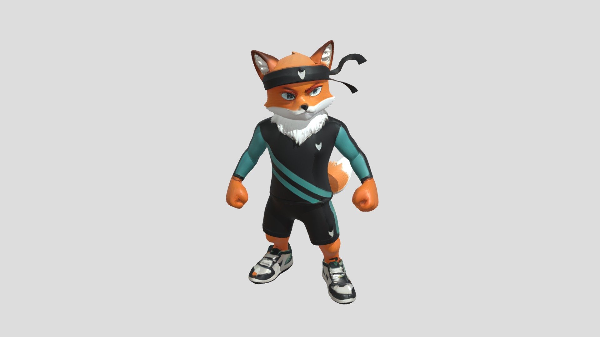 Athletic fox character in sportswear - 3D model by olisD05 [071ae4e ...