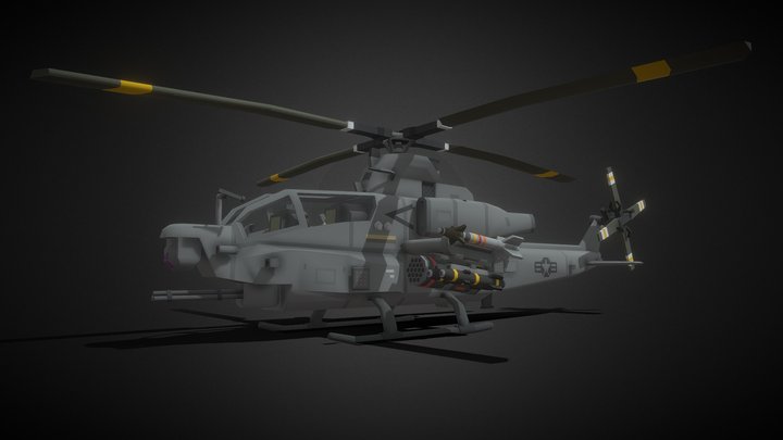 AH-1Z Viper + cockpit 3D Model