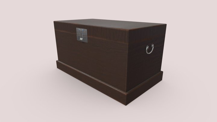 Large Wooden Coffer 3D Model
