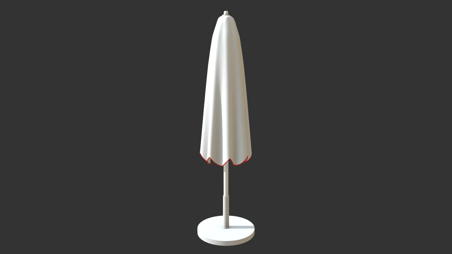3D model Closed beach umbrella 1 - This is a 3D model of the Closed beach umbrella 1. The 3D model is about a white lamp with a black background.