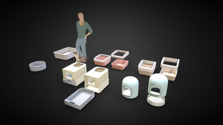 Cat litter box  猫砂盆 – Kostenloses 3D-Modell STL